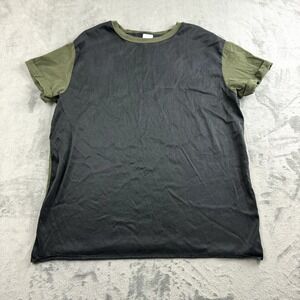 David Naman Mens‎ Shirt Size XL Short Sleeve Cupro Designer Black Green Basic